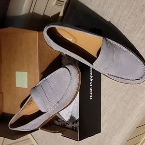 Brand new never worn grey hush puppies loafers
